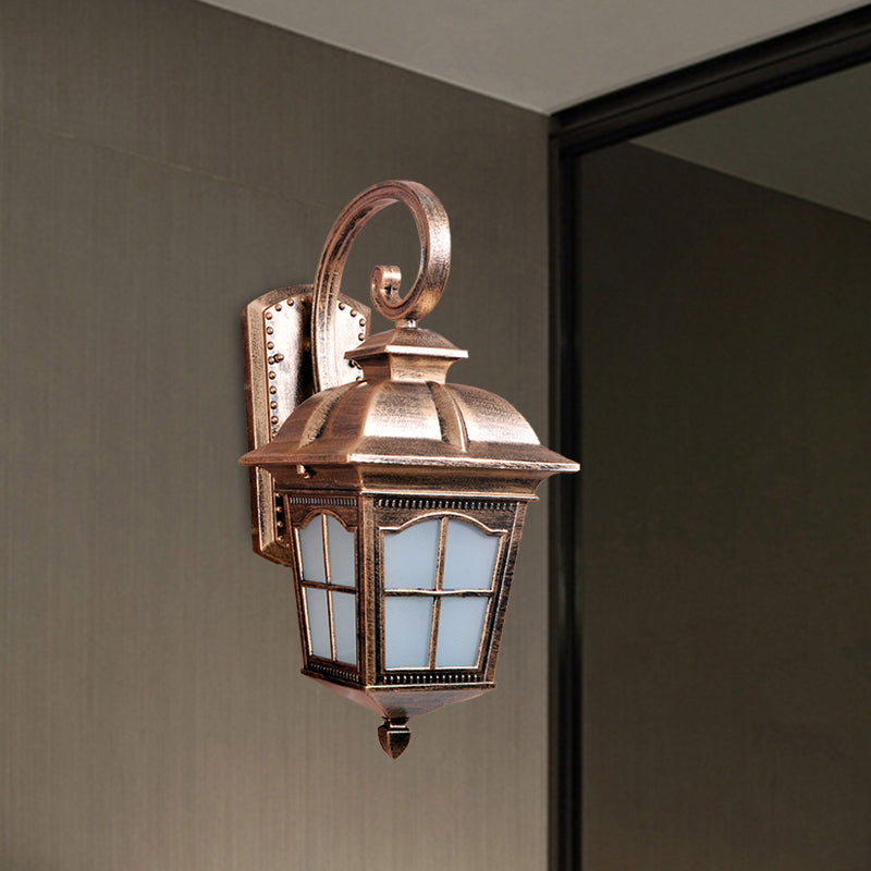 Vivolux | 1-Licht Gedraaide Arm Wandlamp Boerderij Zwart/Goud Aluminium Muur Gemonteerd Licht voor Courtyard