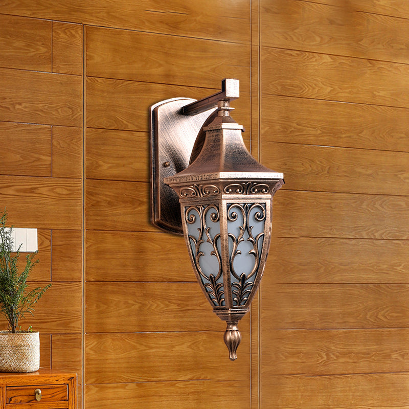 Vivolux | Aluminium Rost Sconces Beleuchtung Urn-Form 1-Licht Landhaus Wandlampe Leuchte