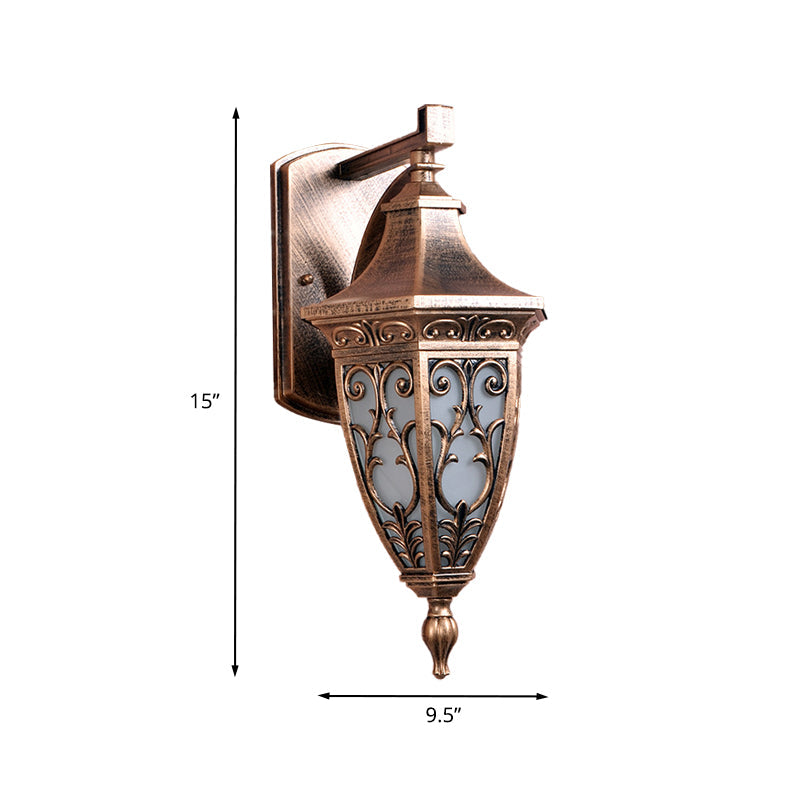 Vivolux | Aluminium Rost Sconces Beleuchtung Urn-Form 1-Licht Landhaus Wandlampe Leuchte