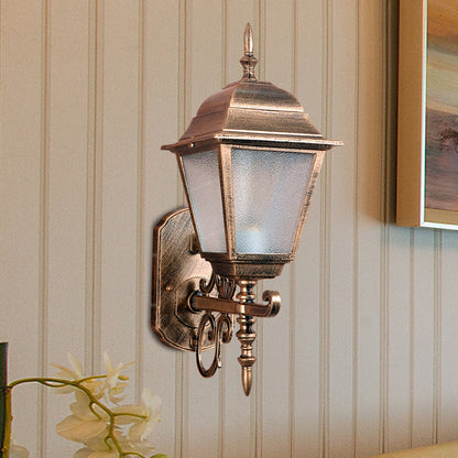 Vivolux | 1-Head Wandlamp Landhuis Geometrisch Gezaaid Glas Muurmontage Lamp Fixture in Messing