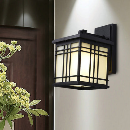 Vivolux | 1 Glühbirne Offene Unterseite Wandlampe Rustikal Schwarz Aluminium Wandmontage Licht mit Opalglas Schirm