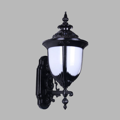 Vivolux | Farmhouse Urn Wandmontageverlichting 1 Bulb Melk Plastic Wandlamp Sconces in Zwart voor Binnenplaats
