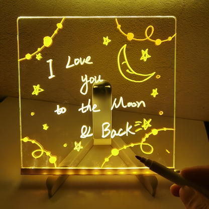 Vivolux | USB LED Notizboard mit 12 Farbstiften - Leuchtende Nachrichtenboard für Büro & Zuhause