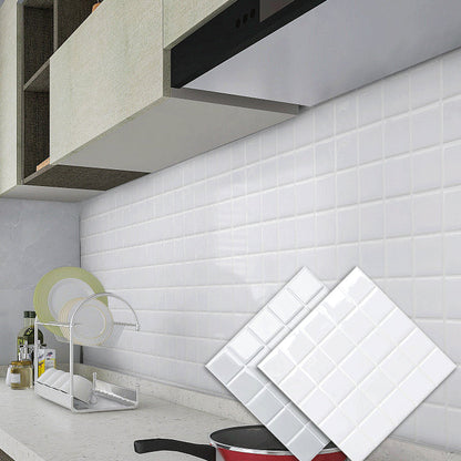 Vivolux | Weiße Mosaik Peel & Stick Fliese Wasserfeste Küchenrückwand Tapete
