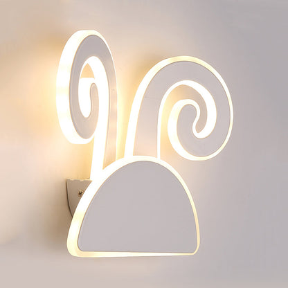 Vivolux | Witte Afwerking Konijn Wandlamp Dier Schattig Acryl LED Wandlamp voor Gang Kinder slaapkamer