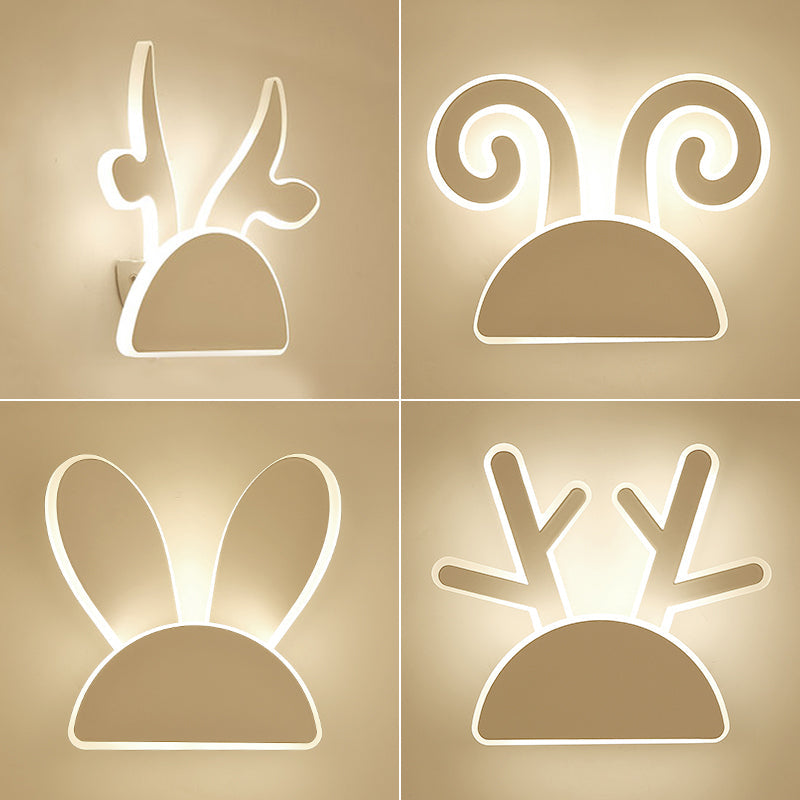 Vivolux | Witte Afwerking Konijn Wandlamp Dier Schattig Acryl LED Wandlamp voor Gang Kinder slaapkamer