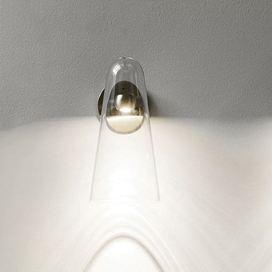 Vivolux | 1 Kopf Küchenkinder Wandmontage Beleuchtung Minimalistische Gold Wand Leuchte mit Kegel Klarglas Schirm