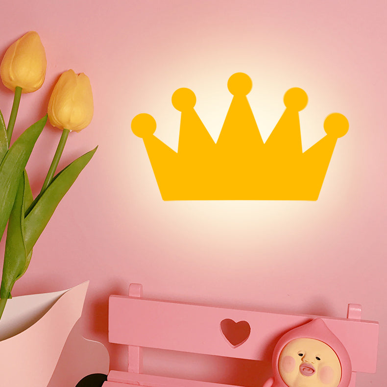 Vivolux | Schöne Cartoon Krone Wandlampe Holz Energiesparende LED Wandleuchte für Kinderzimmer