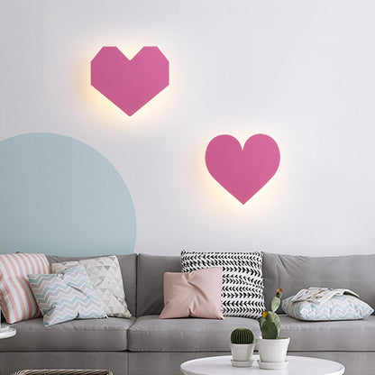 Vivolux | Rosa Finish Herz Wandbeleuchtung Schöne Holz LED Wandleuchte für das Schlafzimmer von Mädchen Flur