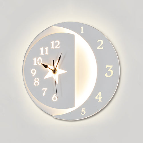 Vivolux | Witte Klok Led Wandverlichting Moderne Acryl en Metaal Wandmontage voor Kinderen