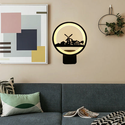 Vivolux | Kreative Lebendige Muster Wandbeleuchtung Metall Schwarz LED Wandlampe für Kinderzimmer Esszimmer