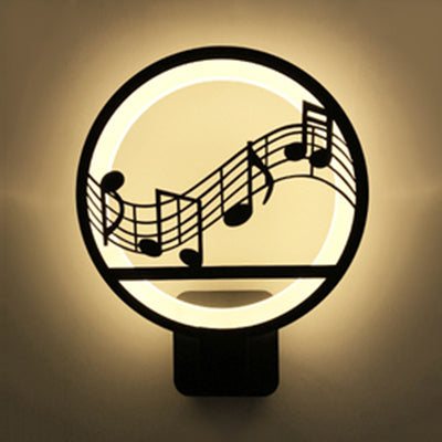 Vivolux | Kreative Lebendige Muster Wandbeleuchtung Metall Schwarz LED Wandlampe für Kinderzimmer Esszimmer