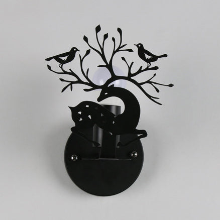Vivolux | Sika Deer Kindergarten Wandlampe mit Branche & Vogel Metall 1 Licht Tier Lampe