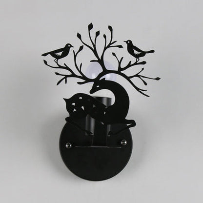 Vivolux | Sika Deer Kindergarten Wandlampe mit Branche & Vogel Metall 1 Licht Tier Lampe