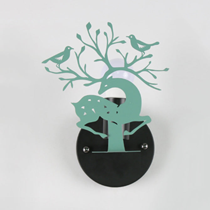 Vivolux | Sika Deer Kindergarten Wandlampe mit Branche & Vogel Metall 1 Licht Tier Lampe