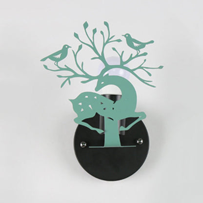 Vivolux | Sika Deer Kindergarten Wandlampe mit Branche & Vogel Metall 1 Licht Tier Lampe