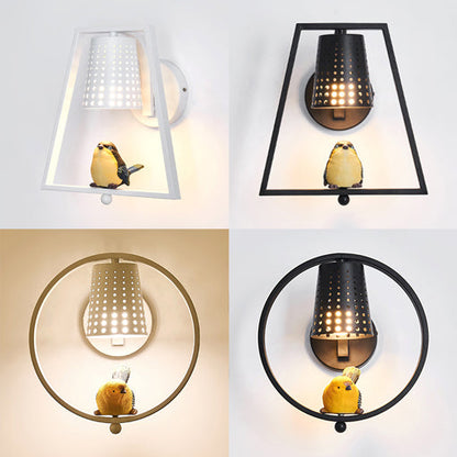 Vivolux | Kinderzimmer Coolie Shade Wandleuchte Metall 1 Licht Kinder Wandlicht mit süßem Vogel