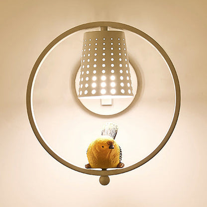 Vivolux | Kinderzimmer Coolie Shade Wandleuchte Metall 1 Licht Kinder Wandlicht mit süßem Vogel