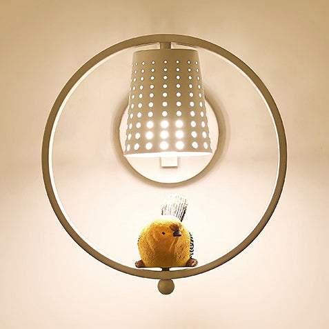 Vivolux | Kinderzimmer Coolie Shade Wandleuchte Metall 1 Licht Kinder Wandlicht mit süßem Vogel
