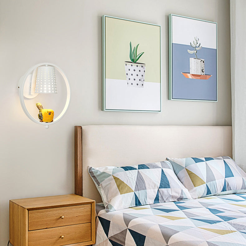 Vivolux | Kinderzimmer Coolie Shade Wandleuchte Metall 1 Licht Kinder Wandlicht mit süßem Vogel