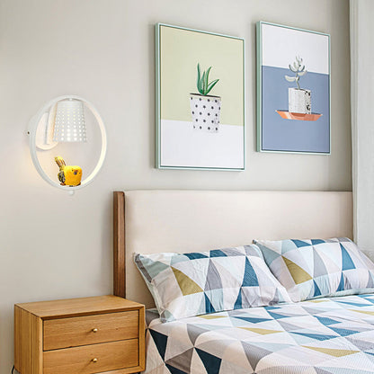 Vivolux | Kinderzimmer Coolie Shade Wandleuchte Metall 1 Licht Kinder Wandlicht mit süßem Vogel