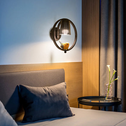 Vivolux | Kinderzimmer Coolie Shade Wandleuchte Metall 1 Licht Kinder Wandlicht mit süßem Vogel