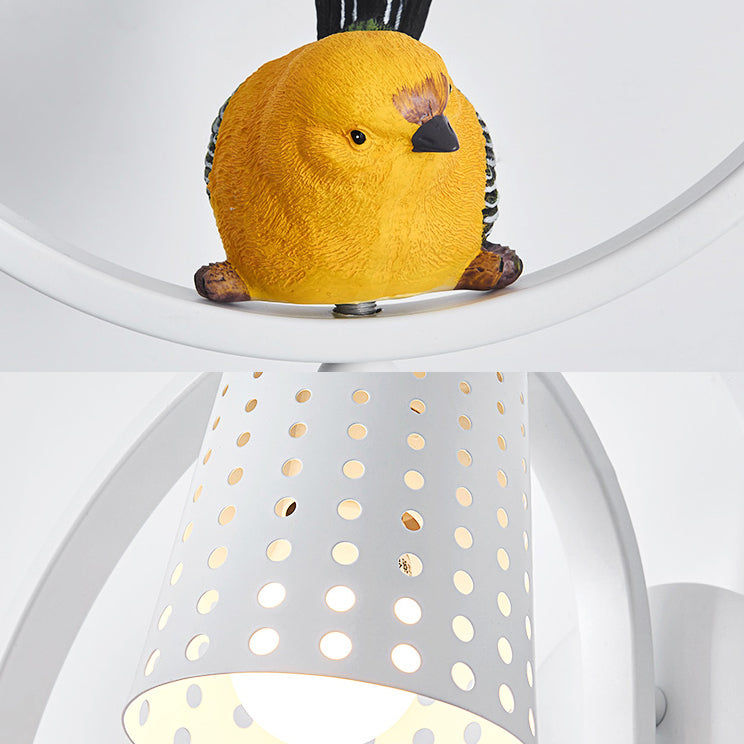 Vivolux | Kinderzimmer Coolie Shade Wandleuchte Metall 1 Licht Kinder Wandlicht mit süßem Vogel