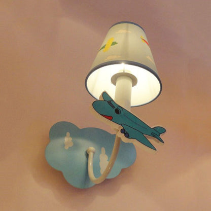 Vivolux | Empire Shade Kinderzimmer Wandbeleuchtung Metall Ein Licht Cartoon Wandleuchte mit niedlicher Dekoration