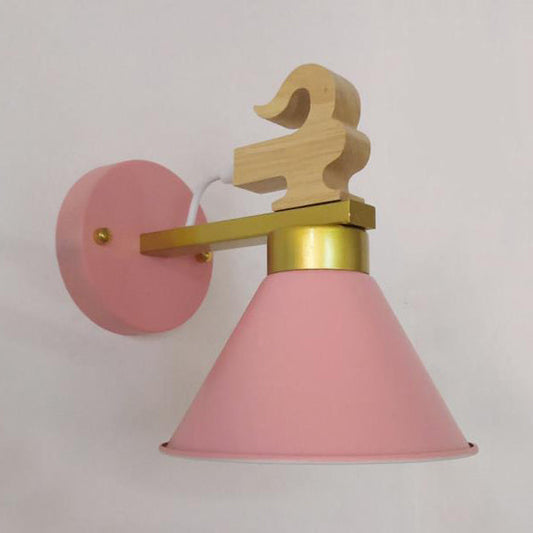 Vivolux | Pyramid Ganggang Kindergarten Wandlampe Metall Einzelne Glühbirne Macaron Stilvolle Wandlampe