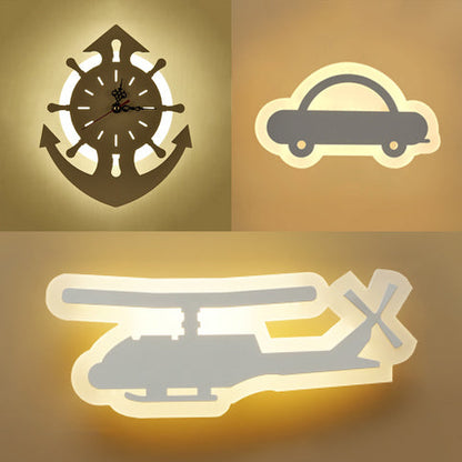 Vivolux | Acryl Schattig Patroon LED Wandlamp Baby Slaapkamer Trap Cartoon Wandverlichting in Wit