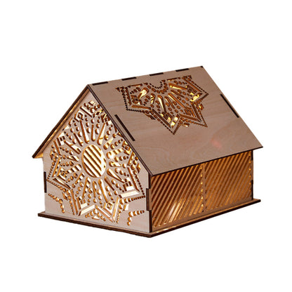 Vivolux | Kids Cottage Mini Nachtlicht Holz Schlafzimmer LED Nachttischlampe in Braun mit skulptiertem Blumen/Stern/Liebesherz-Design