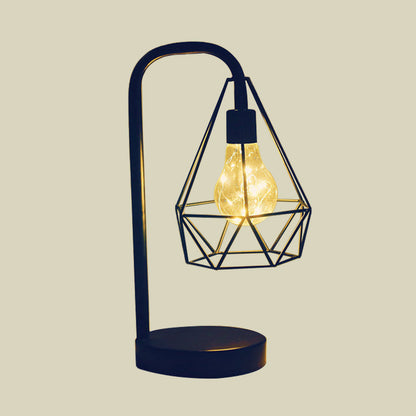 Vivolux | Druppel/Bal Kooi Plug In Tafel Lamp Moderne Stijl Zwarte LED Nachtkast Verlichting met Gooseneck Arm