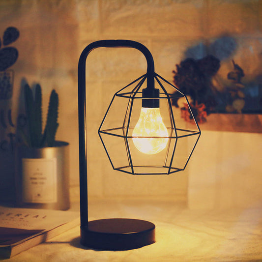 Vivolux | Druppel/Bal Kooi Plug In Tafel Lamp Moderne Stijl Zwarte LED Nachtkast Verlichting met Gooseneck Arm