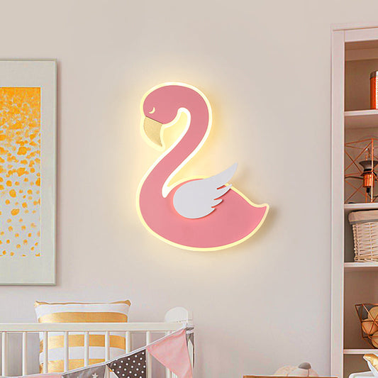 Vivolux | Roze Links/Rechts Zwanen Wandlamp Cartoon Acryl LED Plafond Wandlamp voor Baby Kamer
