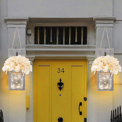 Vivolux | 2er-Pack Weiße Blume Hängeleuchte Klarglas-Schirm Lichterkette für Flur