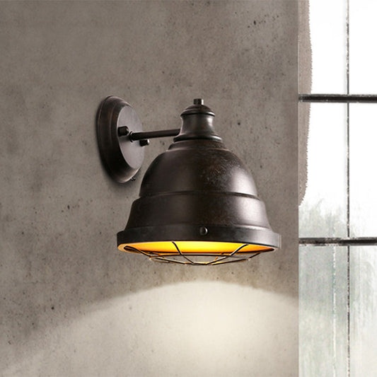 Vivolux | 1 Kop Wandscone Lamp Industrieel Vintage Koepel Shade IJzeren Wandverlichting met Draadbescherming in Zwart/Koper