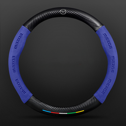 Anti-Rutsch 3D Prägung Kohlefaser Leder Auto Lenkradbezug Universelle Passform