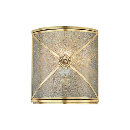 Vivolux | Wasser Glas Halbzylinder Wandlicht Traditionell 1 Kopf Eck Wandmontage Licht in Messing