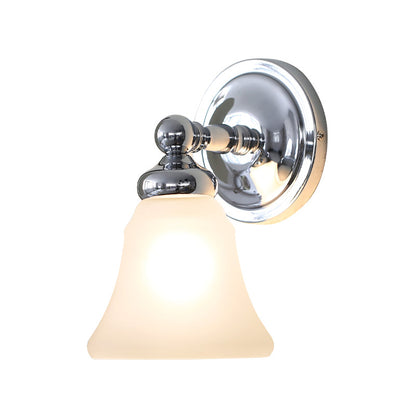 Vivolux | 1 Glühbirnen Wandleuchte Sconce Country Bell Weiß Glass Wandleuchten Ideen in Silber