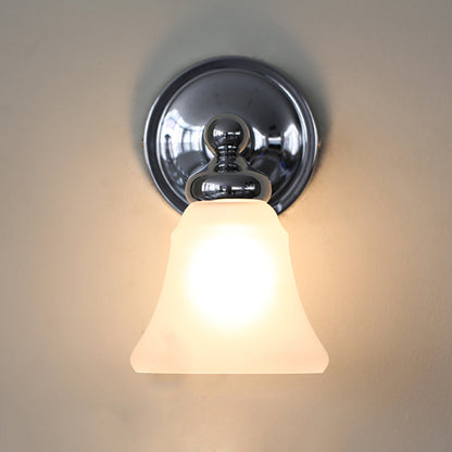 Vivolux | 1 Glühbirnen Wandleuchte Sconce Country Bell Weiß Glass Wandleuchten Ideen in Silber