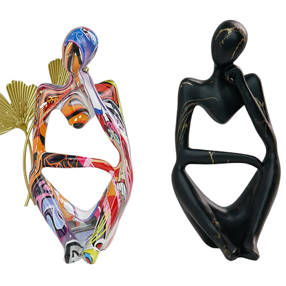 Vivolux | Bunte Graffiti Abstracte Harz Handgemachte Kunstwerke Skulptur Denker Figurine Statue Heimdekoration Innenraum Büro Schreibtisch Ornamente