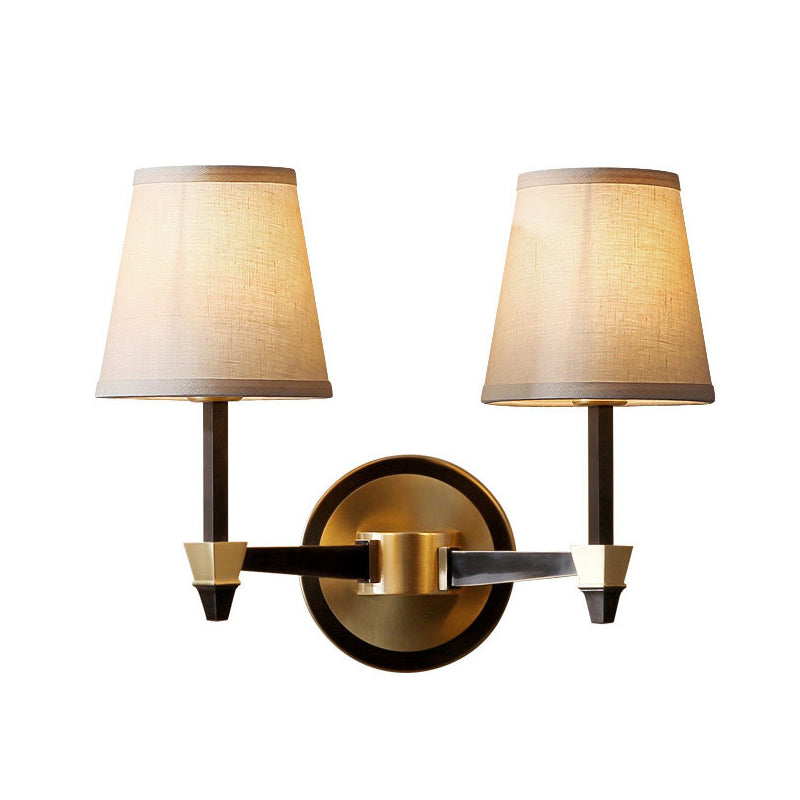 Vivolux | Stoffen Conische Wandlamp Wandlamp Landelijke Stijl 1/2-Kop Woonkamer Wandverlichting Ideeën in Zwart