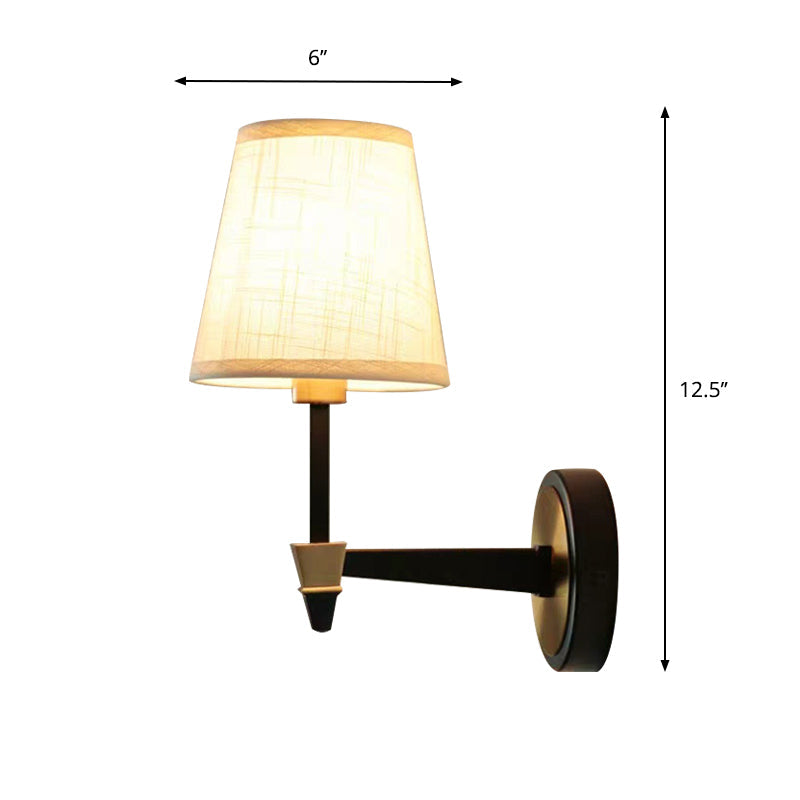 Vivolux | Stoffen Conische Wandlamp Wandlamp Landelijke Stijl 1/2-Kop Woonkamer Wandverlichting Ideeën in Zwart