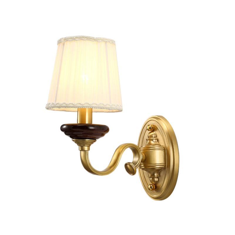 Vivolux | 1/2-Birnen Stoff Wandmontierte Lampe Traditionelle Messing-Finish Verjüngte Wandlicht Wandleuchte für Esszimmer