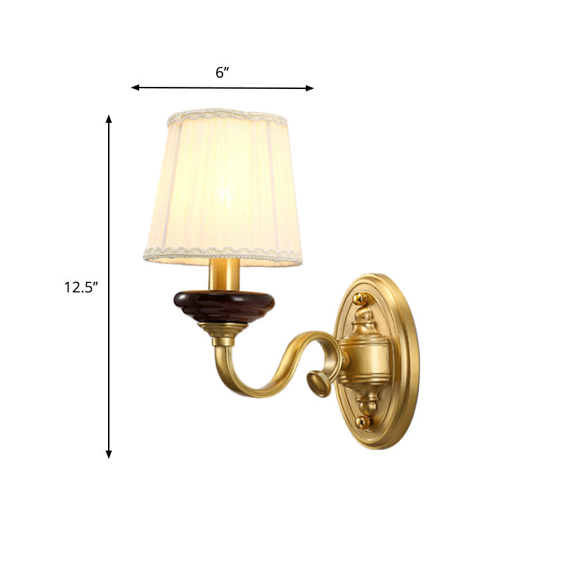 Vivolux | 1/2-Birnen Stoff Wandmontierte Lampe Traditionelle Messing-Finish Verjüngte Wandlicht Wandleuchte für Esszimmer