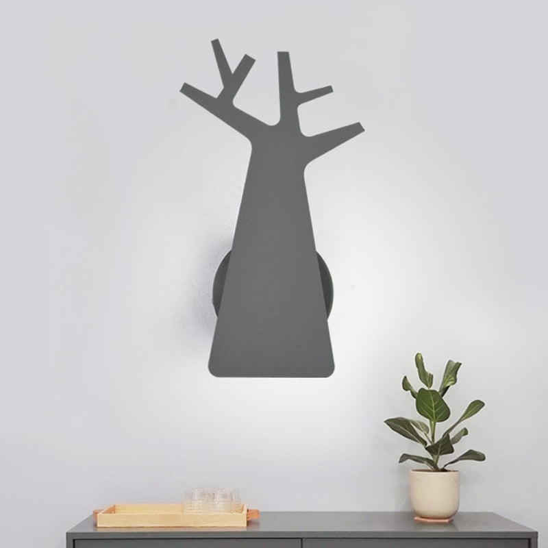 Vivolux | Nordic Tree Silhouette Iron Wandlamp 1 Hoofds als Verlichting Fixture in Groen/Wit/Grijs voor Slaapkamer