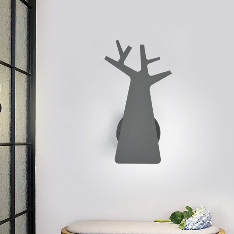 Vivolux | Nordic Tree Silhouette Iron Wandlamp 1 Hoofds als Verlichting Fixture in Groen/Wit/Grijs voor Slaapkamer