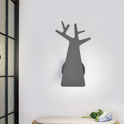 Vivolux | Nordic Tree Silhouette Iron Wandlamp 1 Hoofds als Verlichting Fixture in Groen/Wit/Grijs voor Slaapkamer