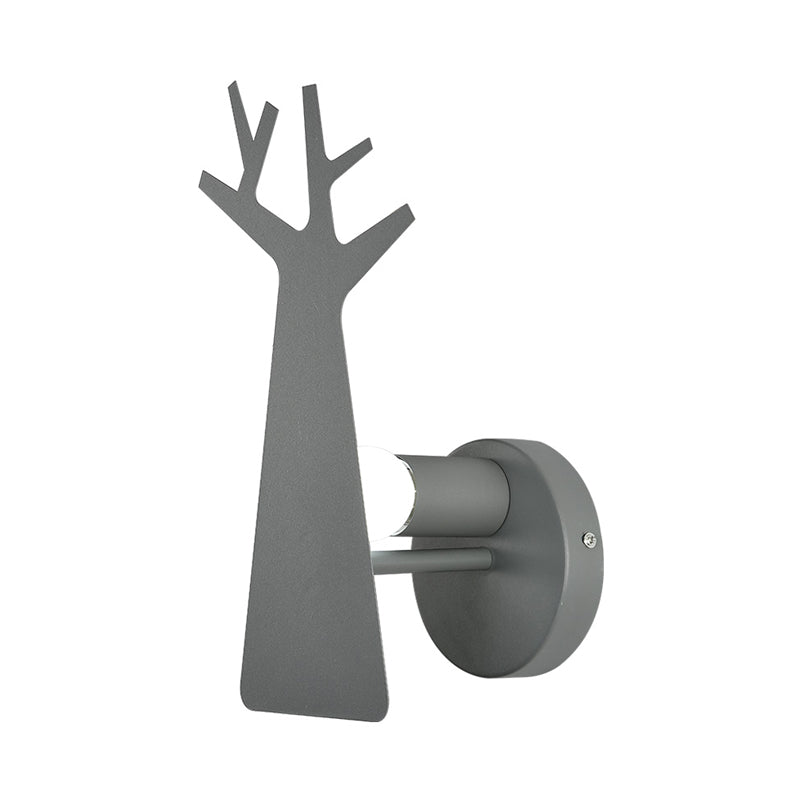 Vivolux | Nordic Tree Silhouette Iron Wandlamp 1 Hoofds als Verlichting Fixture in Groen/Wit/Grijs voor Slaapkamer