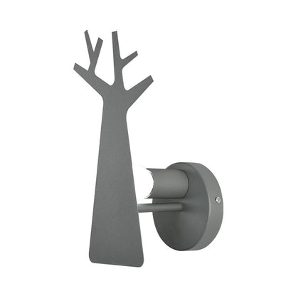 Vivolux | Nordic Tree Silhouette Iron Wandlamp 1 Hoofds als Verlichting Fixture in Groen/Wit/Grijs voor Slaapkamer
